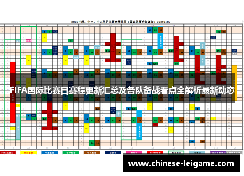 FIFA国际比赛日赛程更新汇总及各队备战看点全解析最新动态